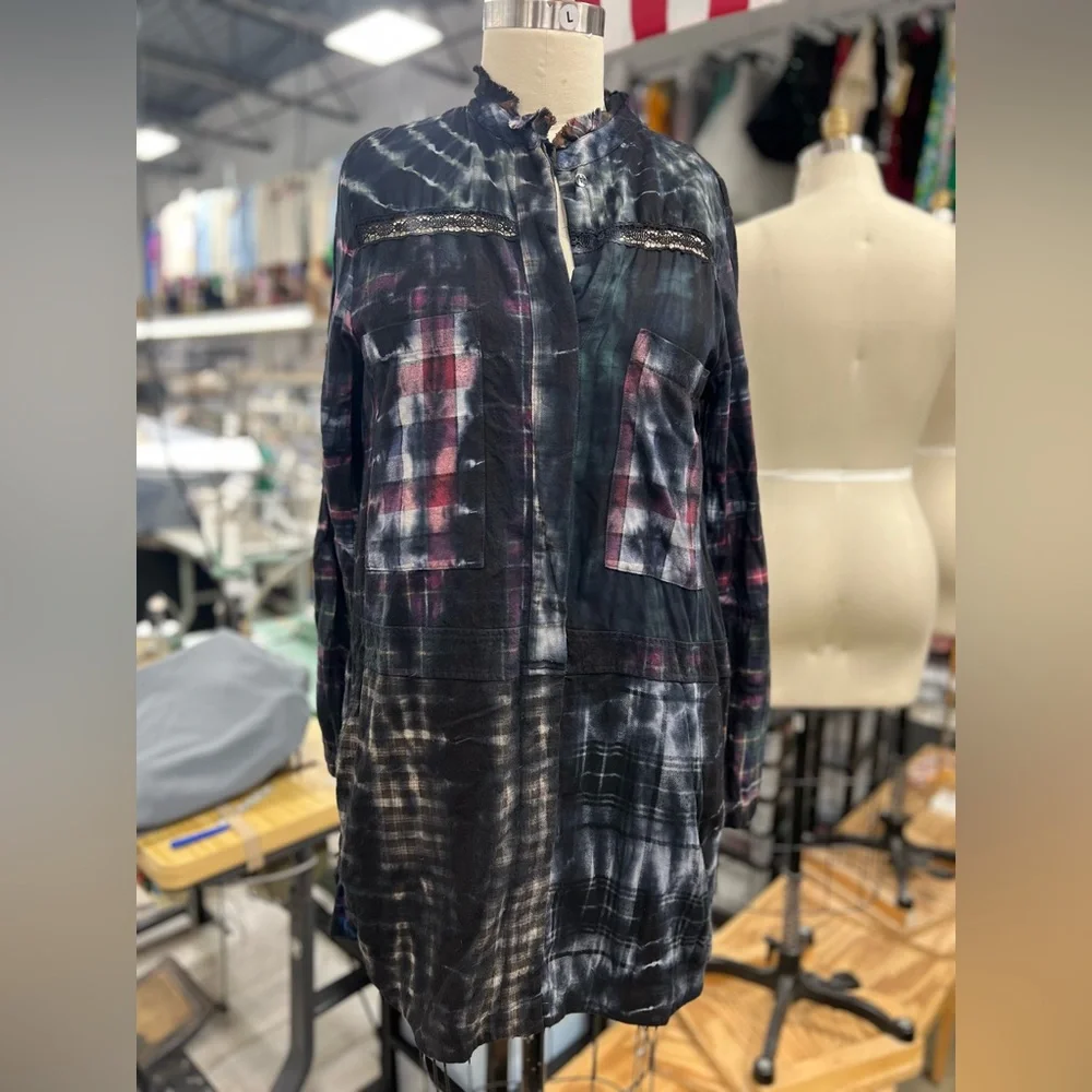 Patchwork Flannel Dress M - Picture 3 of 14